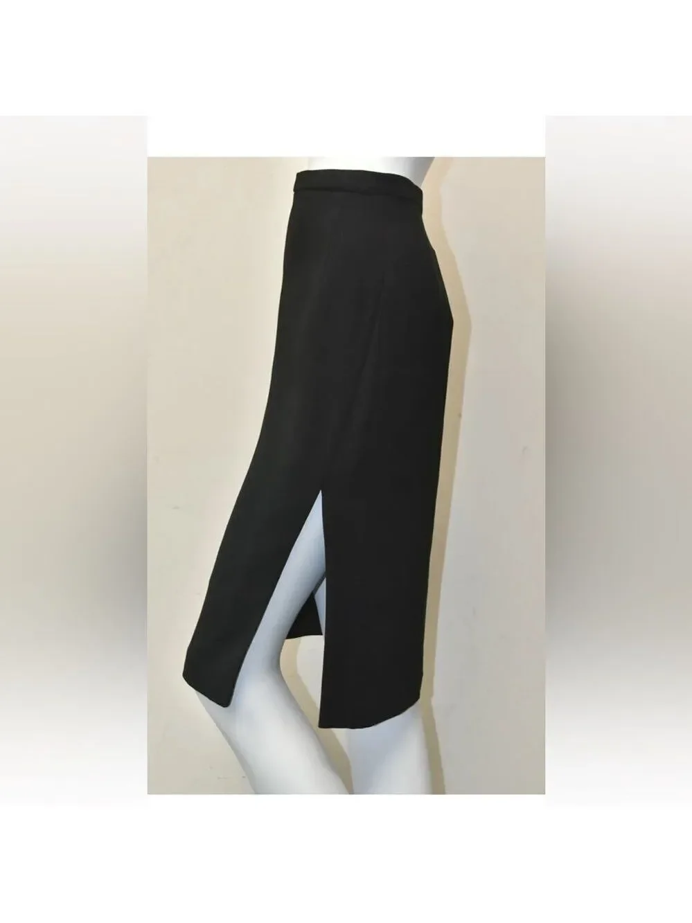 Altuzarra black pencil skirt side slit Sz 36 NWOT